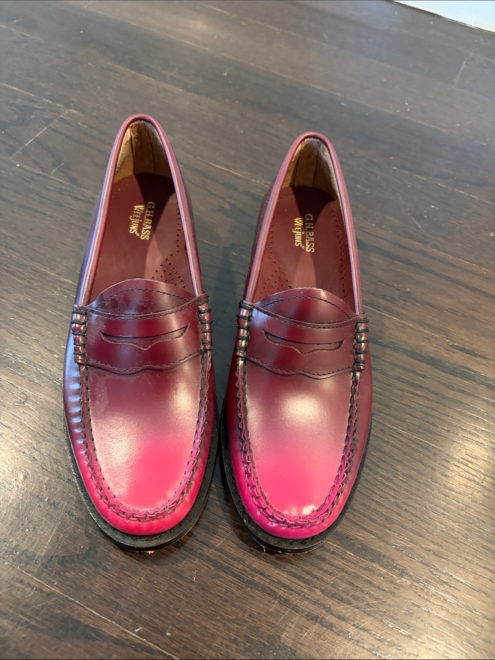 G.H. Bass & Co. Men's Burgundy Penny Loafers